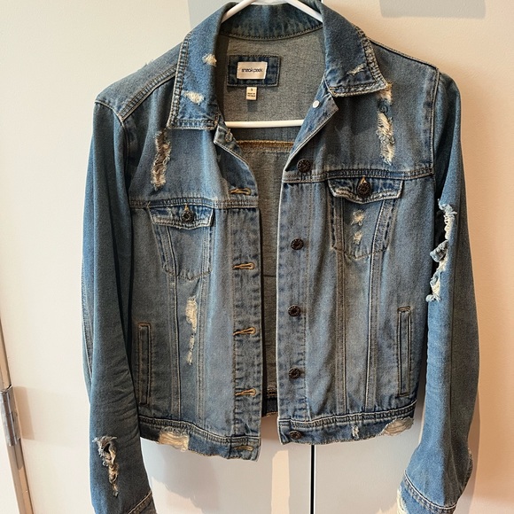 Sneak Peek | Jackets & Coats | Sneak Peek Ripped Jean Jacket | Poshmark